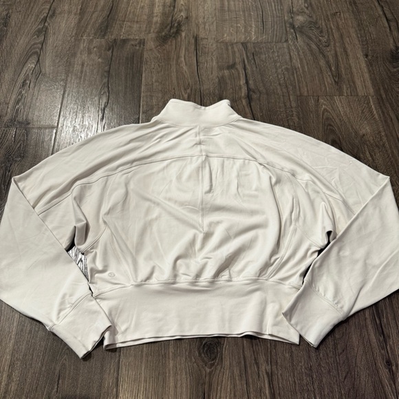 Lululemon Women's Cream ivory Quarter-Zip Top sweater thumb sleeve size 4 - Picture 8 of 11
